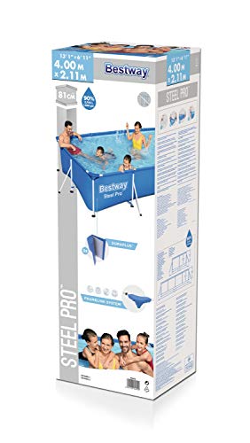 ️Bestway Steel Pro Framepool ohne Pumpe, eckig, 400 x 211 x 81 cm ...